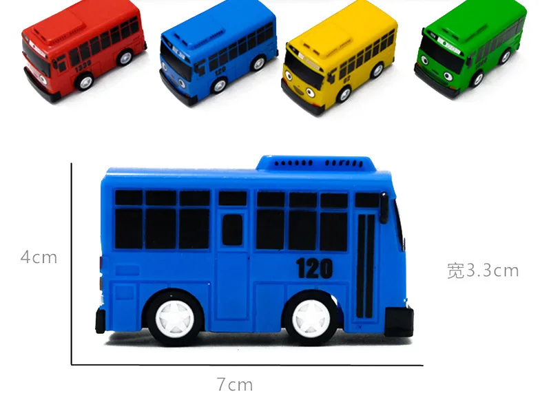 1pcTayo маленький автобус, модель автомобиля Oyuncak в Корейском стиле, мини пластик, оттягивающий назад, синий, зеленый, желтый, красный, Tayo автобус для детей, подарок
