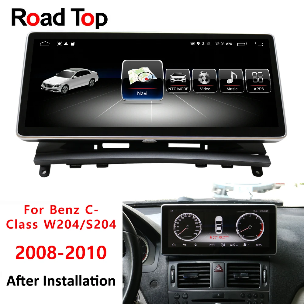 

Android 8 display for Mercedes Benz C Class W204 2008 to 2010 10.25" touch screen GPS Navigation stereo radio multimedia player