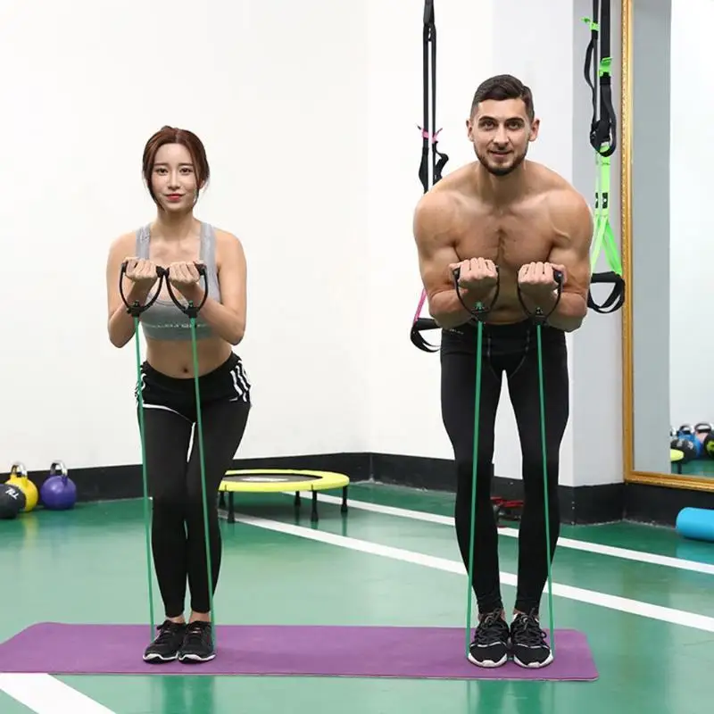 

EVA Handle Latex Fitness Pull Rope Resistance Bands Exercise Practical Training Elastic Band Rope