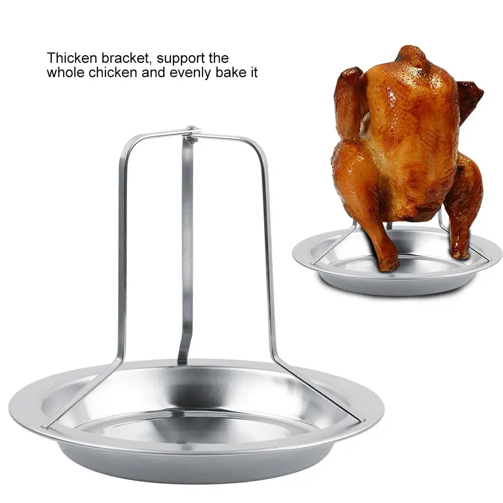 

Non Stick Stainless Steel Chicken Duck Holder Rack Grill Stand Roasting For Bbq Rib Grilling Cooking Pans Barbecue Tools