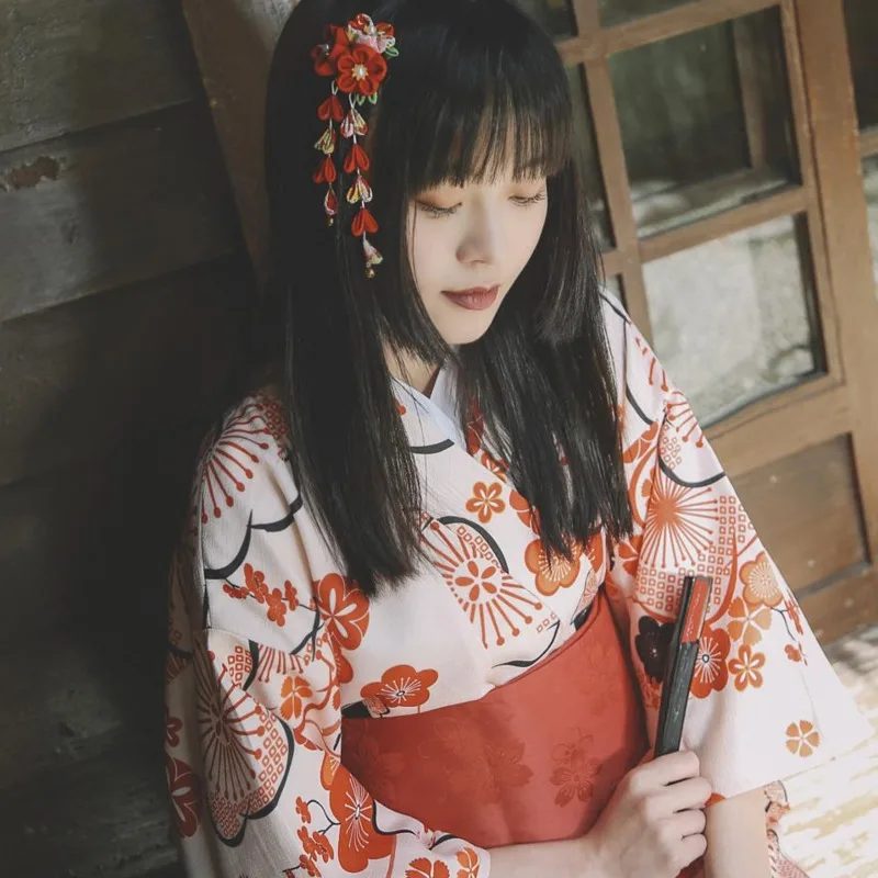 

Japanese yukata robes kimono pajamas sets warm thicken cotton bathrobe pyjamas loose style sleepwear kimono Bow belt H9002