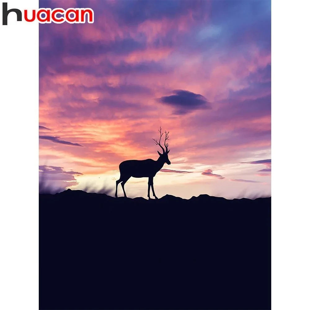 

HUACAN 5D DIY Diamond Painting Full Square Animal Cattle And Cloud Diamond Embroidery Mosaic Cross Stitch Rhinestone Decor Home