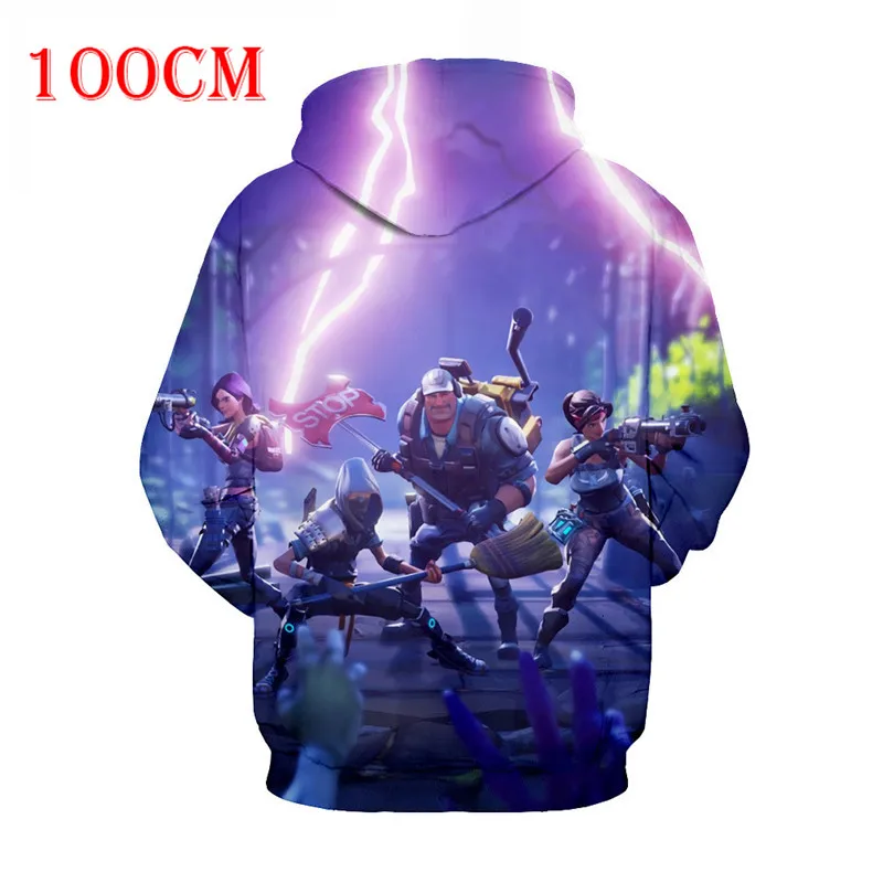 100cm-150cm Children Fleece Battle Royale Game 3D Printed Hoodies Streetwear Hip Hop Warm Hooded Men Hoodie FORTNITER for Kids