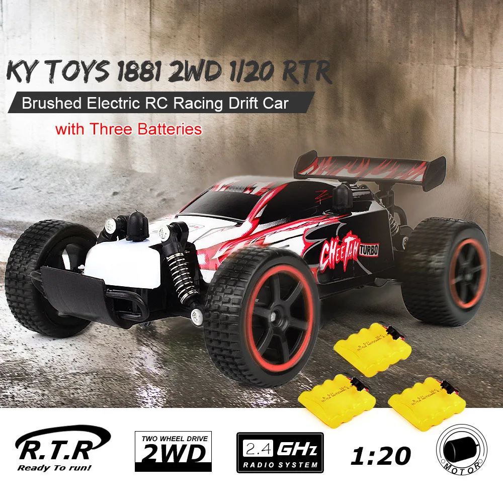 

RC Car For 1881 2.4GHz 2WD 1/20 Brushed Electric RTR RC Racing Drift Car w/ Three Batteries Remote Control Electronic Hobby Toys