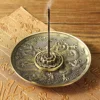 Retro 5 Holes Lotus Incense Burners Dragon Incense Holder Stick Cone Censer Plate Buddhism 2 Colors Home Office Decoration Craft ► Photo 3/6