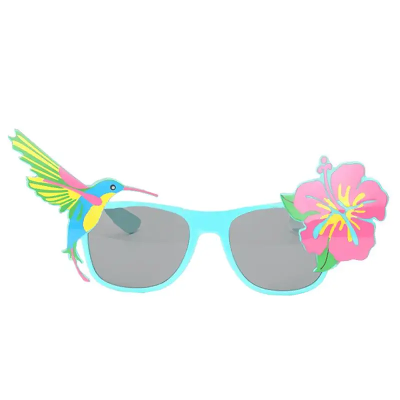 

1 Pair of Glasses Hibiscus Flower Hummingbird Unique Costume Glasses Eyewear Funny Glasses for Festivals Carnivals Stag Night