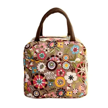 

Freshness Lunch Bag Thermal Insulated Lunch Box Tote Bento Pouch Lunch Container Cool Bag Flower