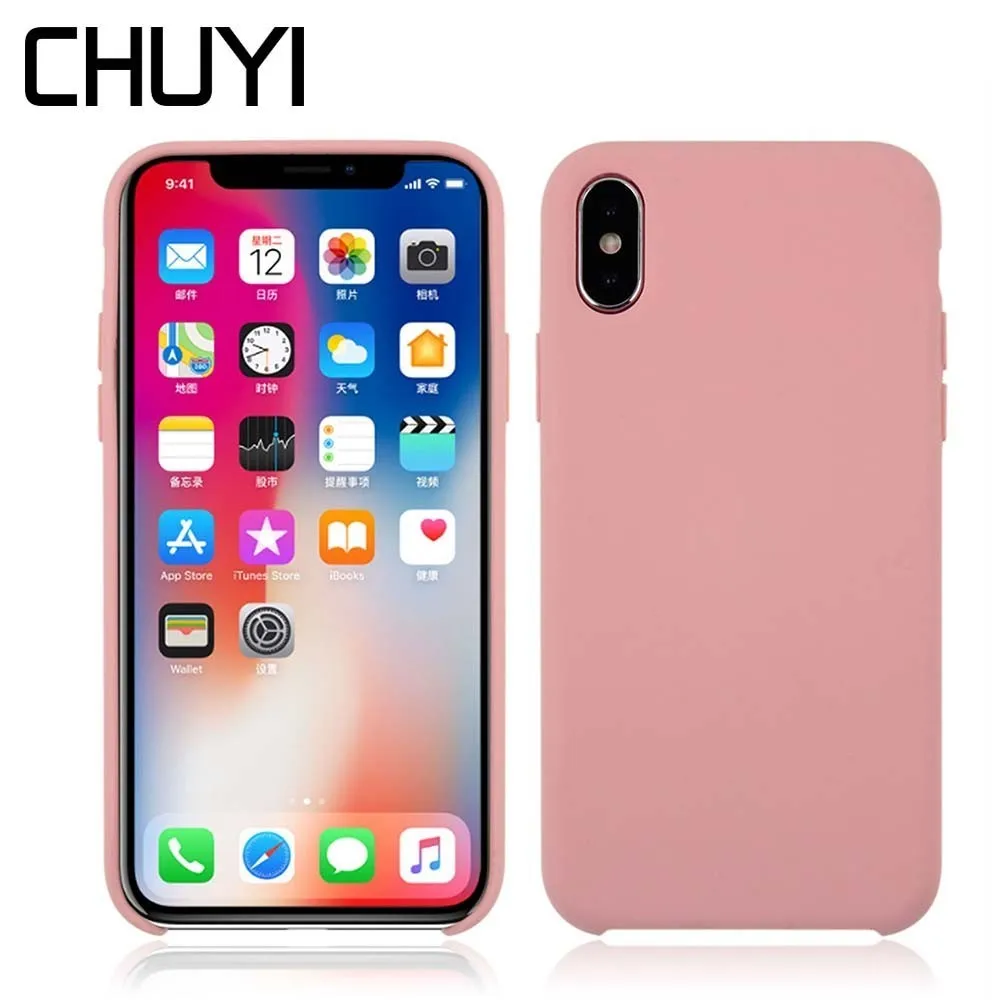 2019 Оригинальный жидкий Мягкий силиконовый чехол для iPhone X XR и 6s 6 7 8 Plus 10 6Plus 7Plus