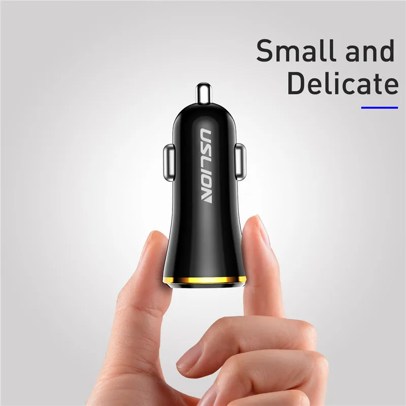 USLION USB شاحن سيارة للهاتف 2A المزدوج USB سريع شاحن آيفون X XS 8 هواوي الهاتف البسيطة سيارة-مهايئ شاحن شاحن يو اس بي