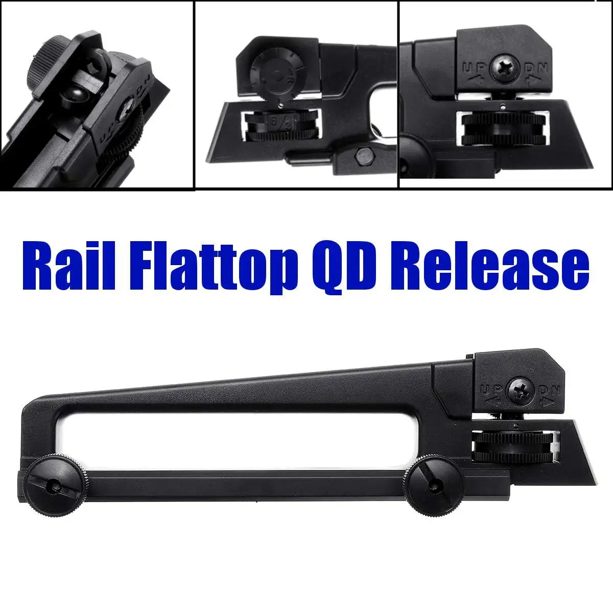

Adjustable Universal Rail Mount Holder Flat-top Flattop QD Quick Release Detachable Quick Release Carry Handle w/ Rear Sight