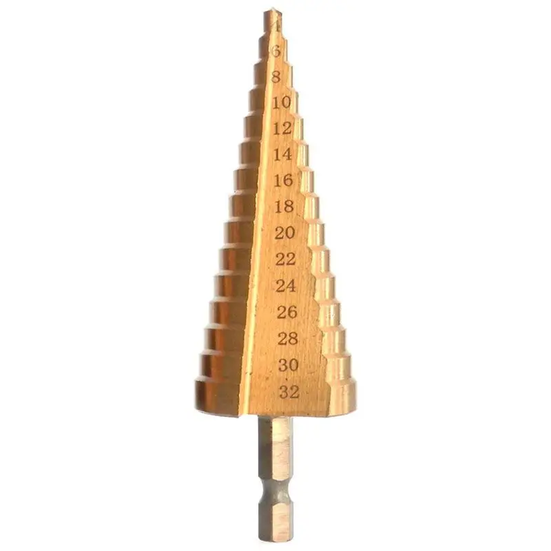

5Pcs 3-13Mm 3-12Mm 4-12Mm 4-20Mm 4-32Mm Hss Steel Titanium Step Drill Bits Step Cone Cutting Tools Wood Metal Drilling Set