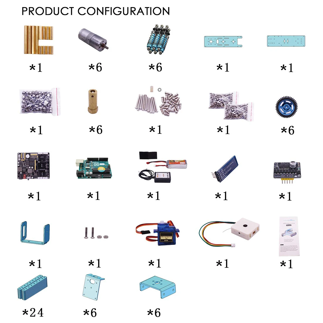  High Tech 6WD Off-Road Robot Car Camera for Arduino DIY Robot for Programming Intelligent Programma