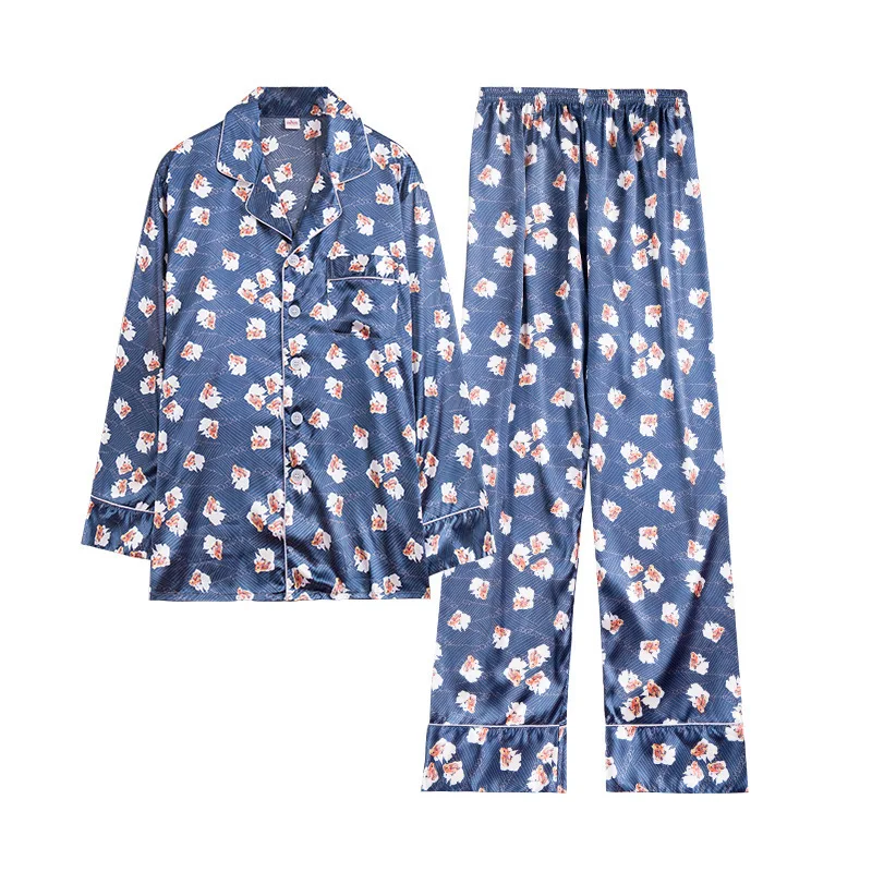 men sleepwear Silk-like Pajamas Men's Autumn Long Sleeve Pants Pajama mens Set sleep & lounge bath robe 2019 Hot Sale men sleepwear Silk-like Pajamas Men's Autumn Long Sleeve Pants Pajama mens Set sleep & lounge bath robe 2019 Hot Sale