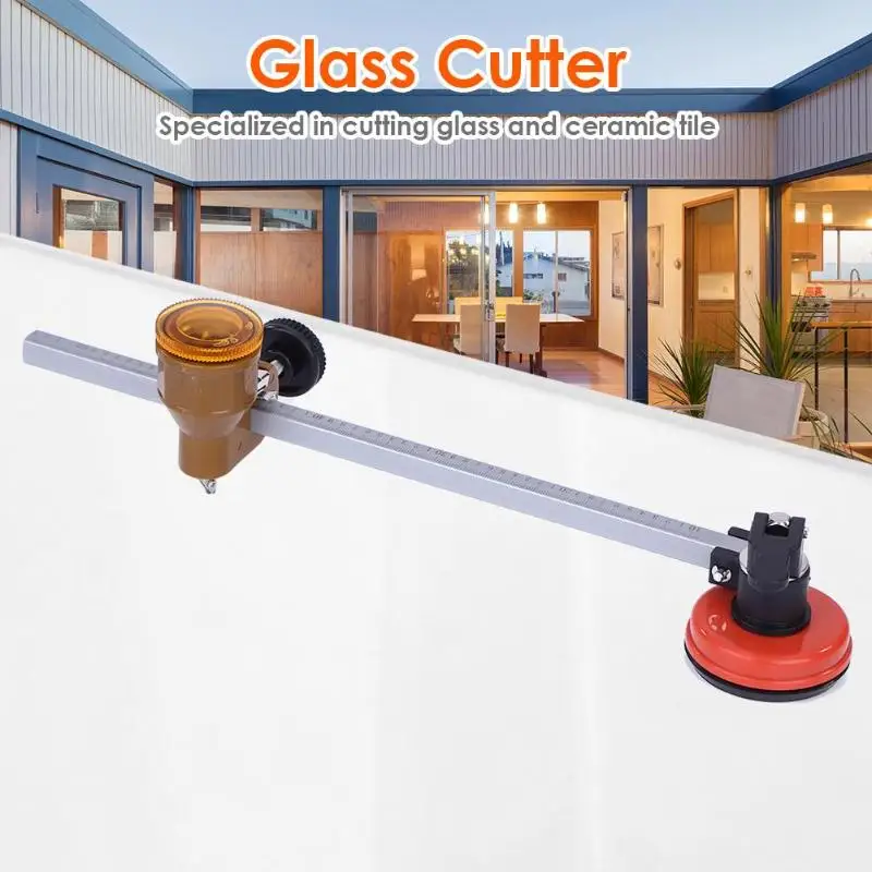 

40/60/100cm Glass Cutter Multi-function Roller Type Circular Glass Cutter With Suction Cup Professional Woodworking Cutting Tool
