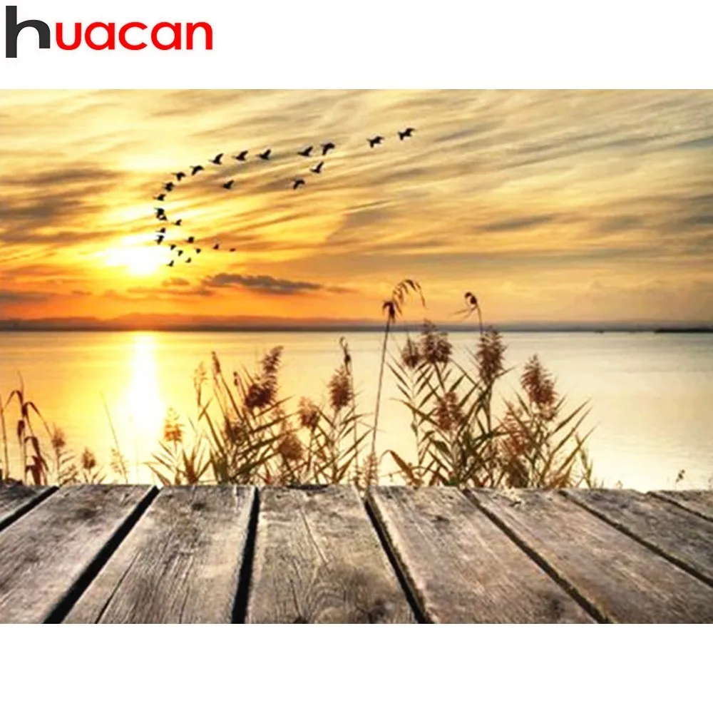 

HUACAN Diamond Painting Full Square Landscape 5D DIY Diamond Embroidery Scenery Mosaic Rhinestone Farmhouse Home Decor