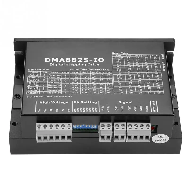 DMA882S IO 2 фазный Драйвер шагового двигателя для 60/86/110 точность управления током