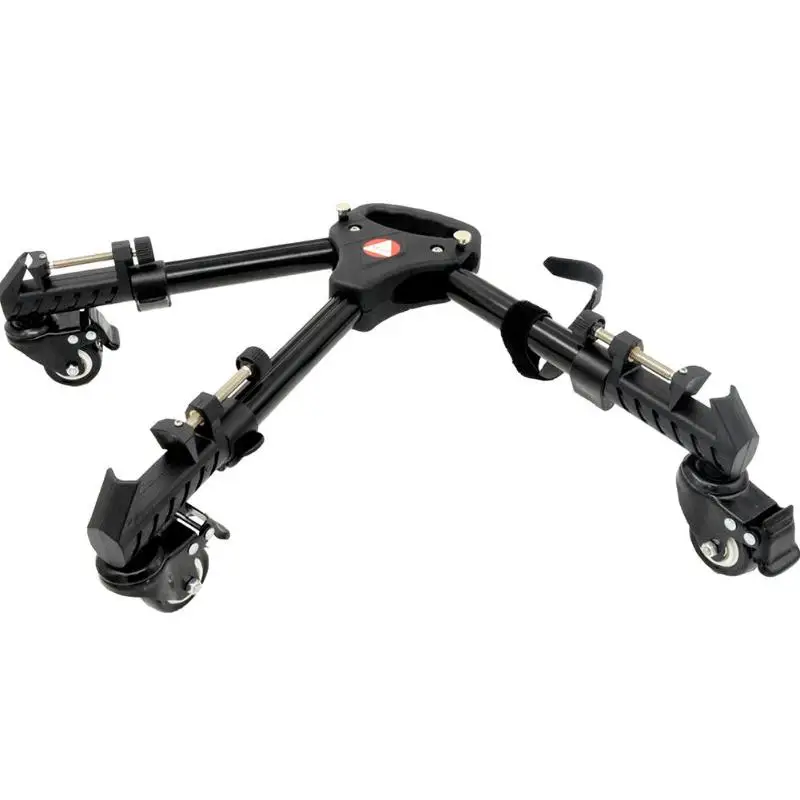 

Kingjoy VX-600 Photography Heavy Duty Tripod Dolly Aluminium Alloy Tripod Holder for Camera with Wheels Adjustable Legs