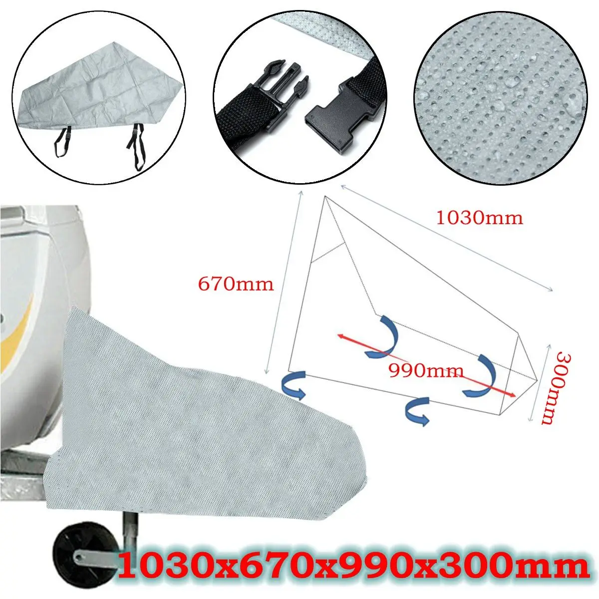 

Grey Waterproof Caravan Tailer Towing Hitch Coupling Lock Cover Rain Dust Protect