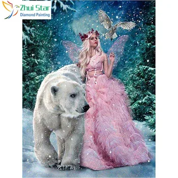 

Diy Diamond Painting Fairy Full Drill Diamond Embroidery Animal Diamond Mosaic Polar Bear Picture Of Rhinestones XY1