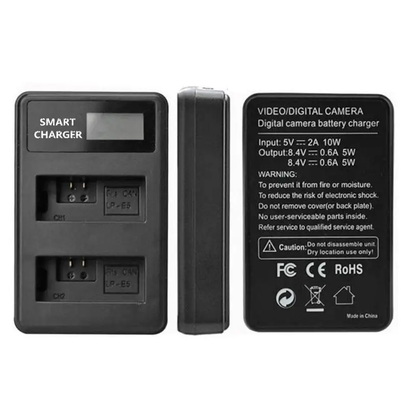 LP E5 ЖК дисплей с двумя портами камеры USB зарядное устройство смарт зарядка