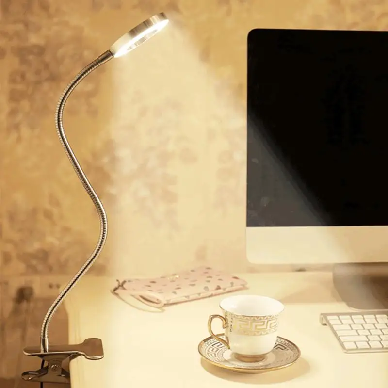 

12W Bedside Clip On USB Reading Light Office Eye Protection Dimmable Desk Lamp