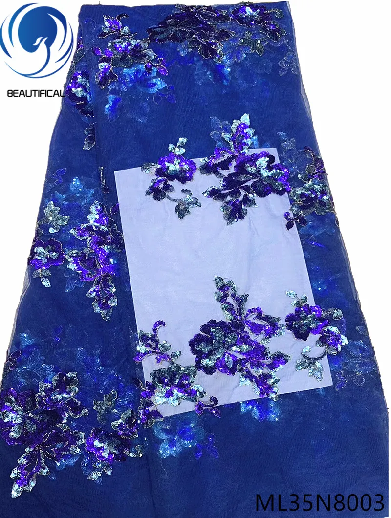 

BEAUTIFICAL african tulle fabric with sequins polyester net french mesh fabric lace for dresses 2019 ML35N80