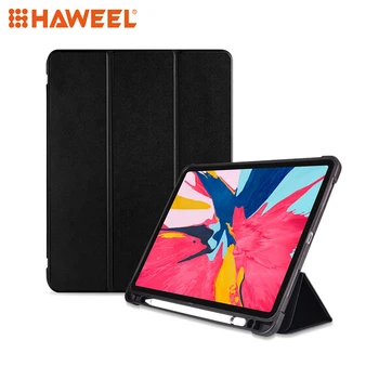 

HAWEEL Three-folding Shockproof TPU Protective Case for iPad Pro 11 inch (2018), with Holder & Pen Slot (Black)