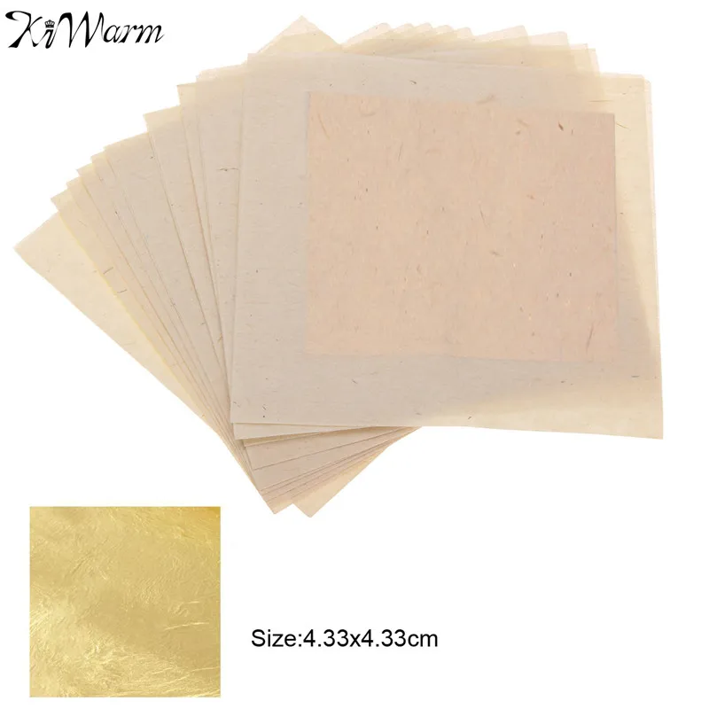 Utility 10 Sheets Practical 24K Pure Real Edible Gold Leaf Foil Gilding Handicrafts Cake Decoration Face Beauty Mask 4.33x4.33cm ► Photo 2/5