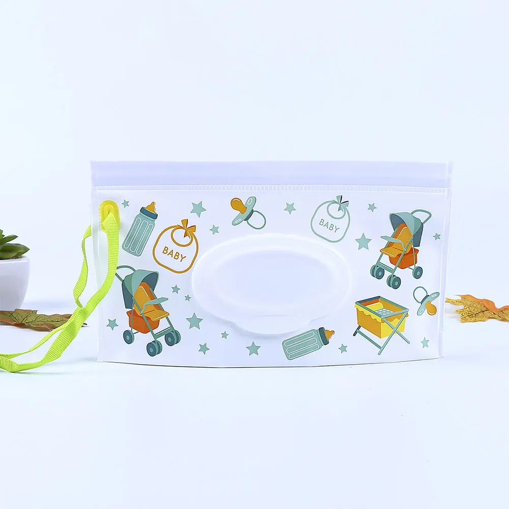 

Fashion Wipes Carrying Case Clutch and Clean Wet Wipes Bag for Stroller Cosmetic Pouch with Easy-Carry Snap-Strap