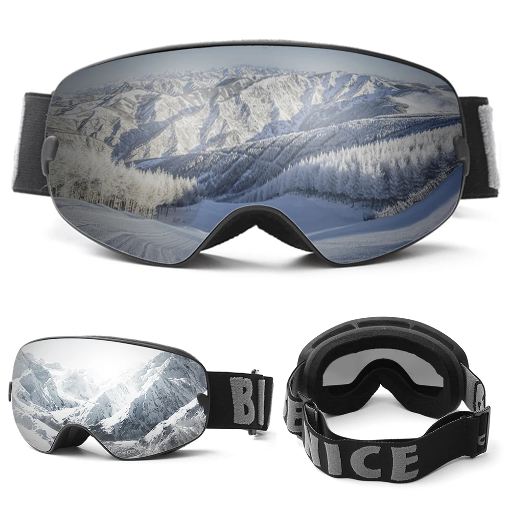 Children Ski Goggles Anti fog UV Protection Wide Lens Anti slip Strap
