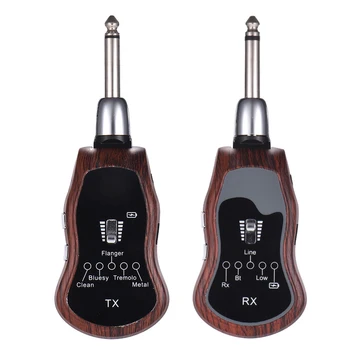 

UHF Guitar Wireless System Transmitter + Receiver 10 Channels Built-in 5 Effects(Flanger/Tremolo/Metal) for Electric Guitar Bass