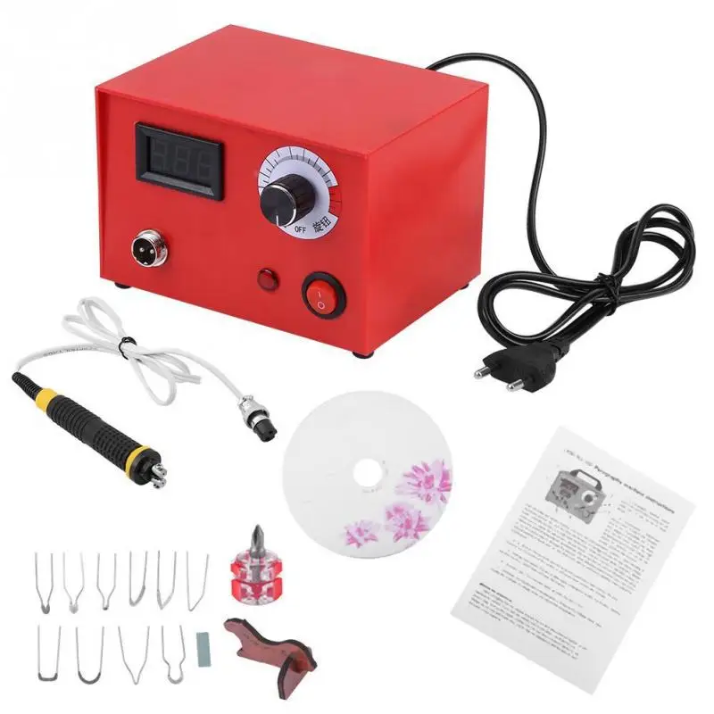 

Digital 50W Pyrography Pen Machine Kit Wood Burning Pen Crafts Tools Tips Holder Welding Tools High Quality