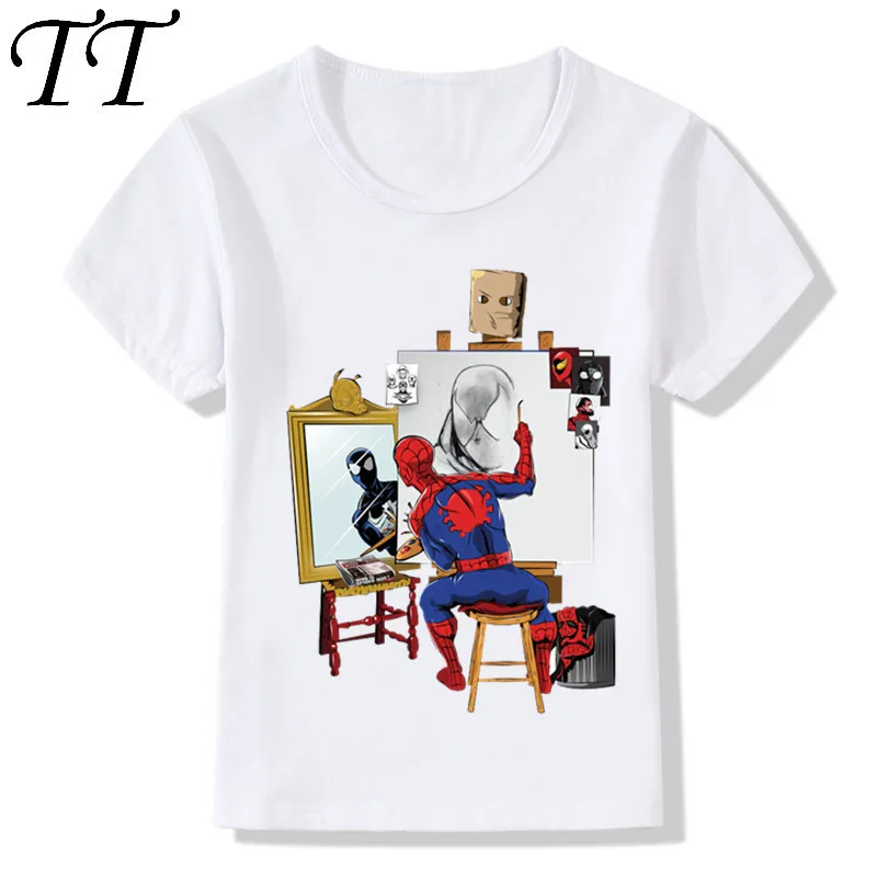 

Children Cartoon Spiderman Printing T-shirts Kids Superhero Printing T Shirts Girl And Boy Cartoon Tops Tee Baby Tshirt,ooo007