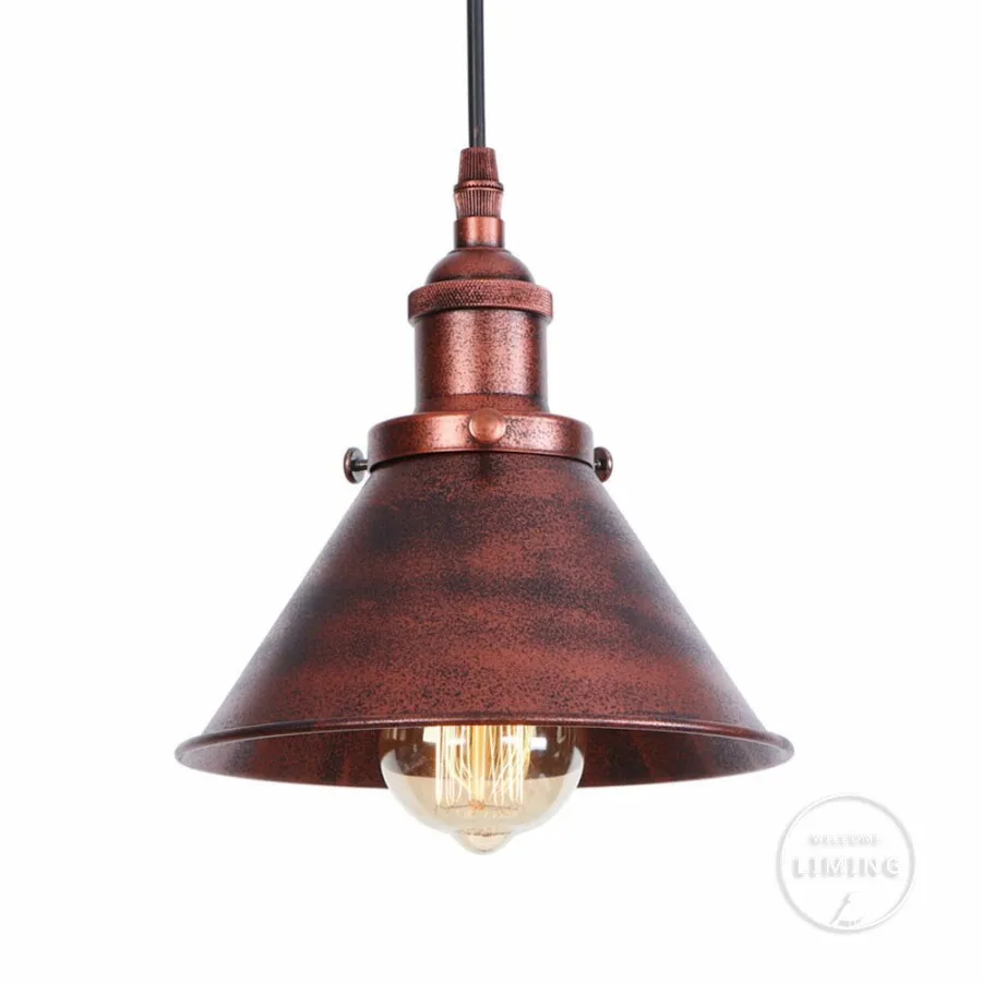 

Rust Loft Vintage Industrial Pendant Light Nordic Retro Iron Lights Edison Lamp Lighting Fixture For Cafe Bar Home Lighting