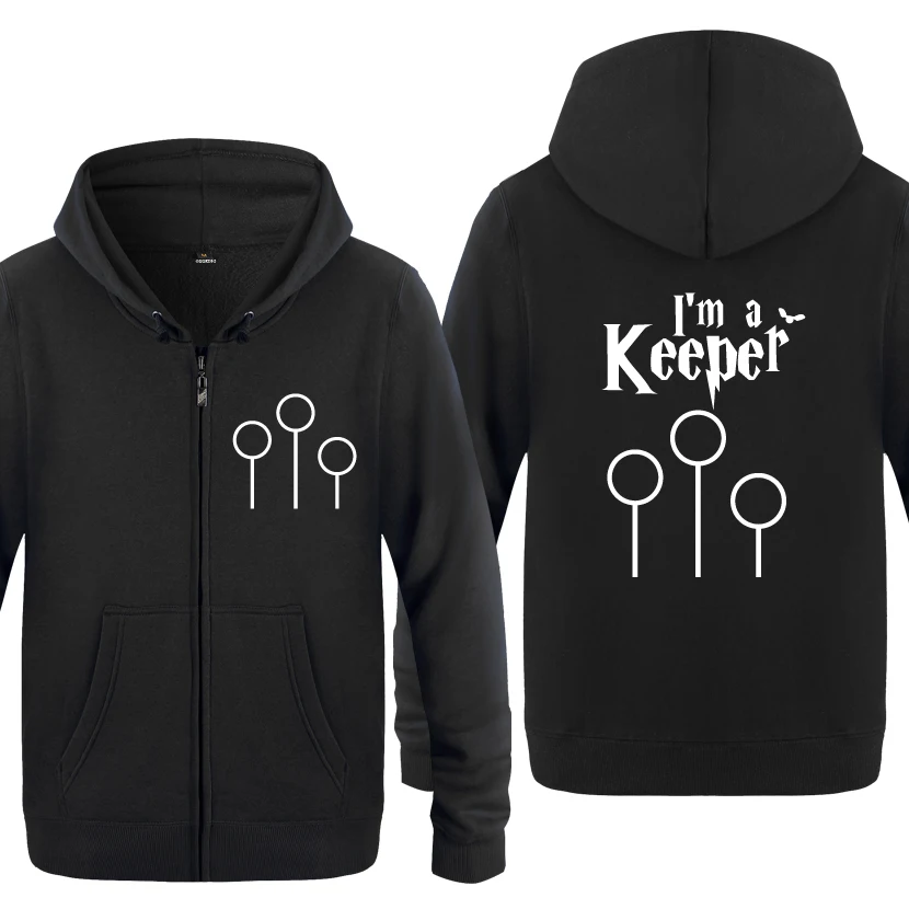 cheap I #039;m a Keeper Funny Creative Novelty Sweatshirts Men 2018 Mens Zipper Hooded Fleece Hoodies Cardigans