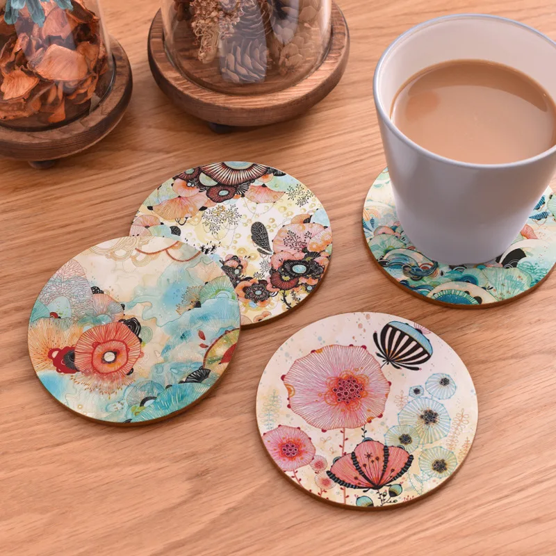 Wood Tree Shape Placemats Bar Home Decor Non-slip Coaster Set Wood Placemats  Table Mat Round Cup Pad - AliExpress