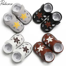 Детские летние сабо, модная обувь на мягкой подошве для новорожденных мальчиков и девочек, дышащие кроссовки с 3D звездой, Размеры 0-18 месяцев