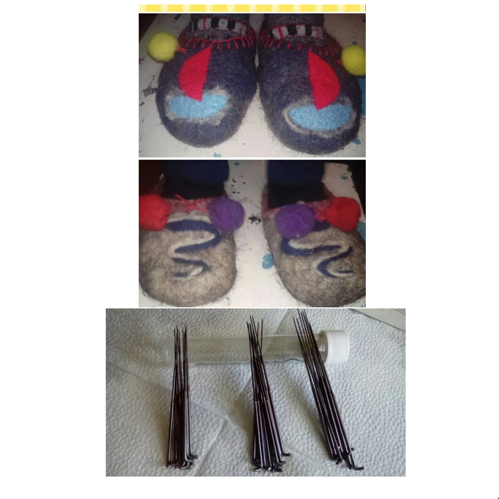 30 Pcs/Set Mixed Felting Needles Wool Felt Tools with Wood Handle with Bottle 3 Sizes Felt DIY Package