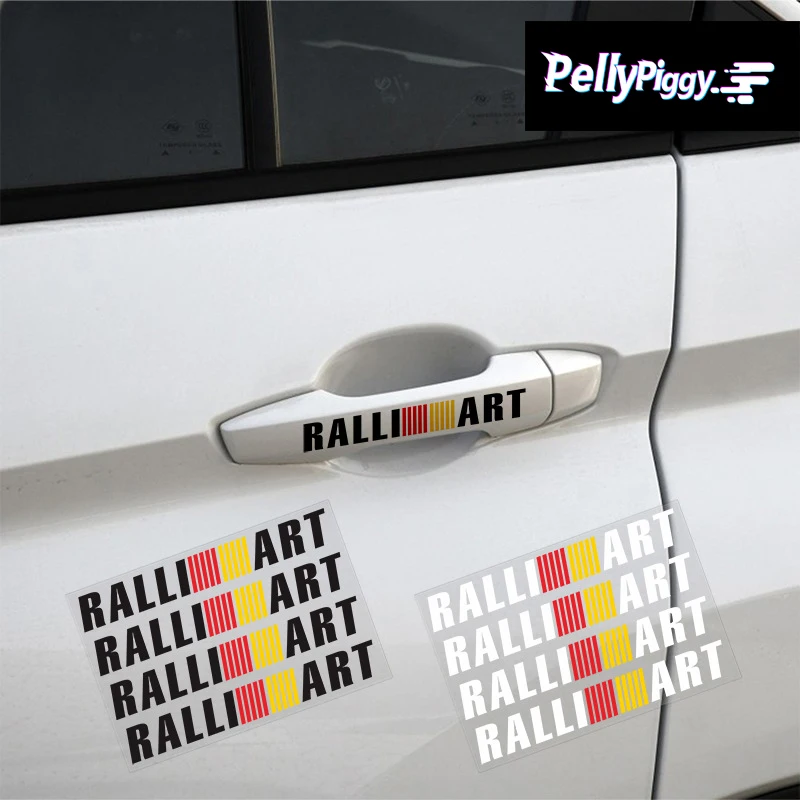 

4pcs/lot 13.5*7.9cm/lot Car Sticker RALLI ART Car Door Handle Sticker Vinyl Decal Reflective Car Door Handle Decoration Sticker