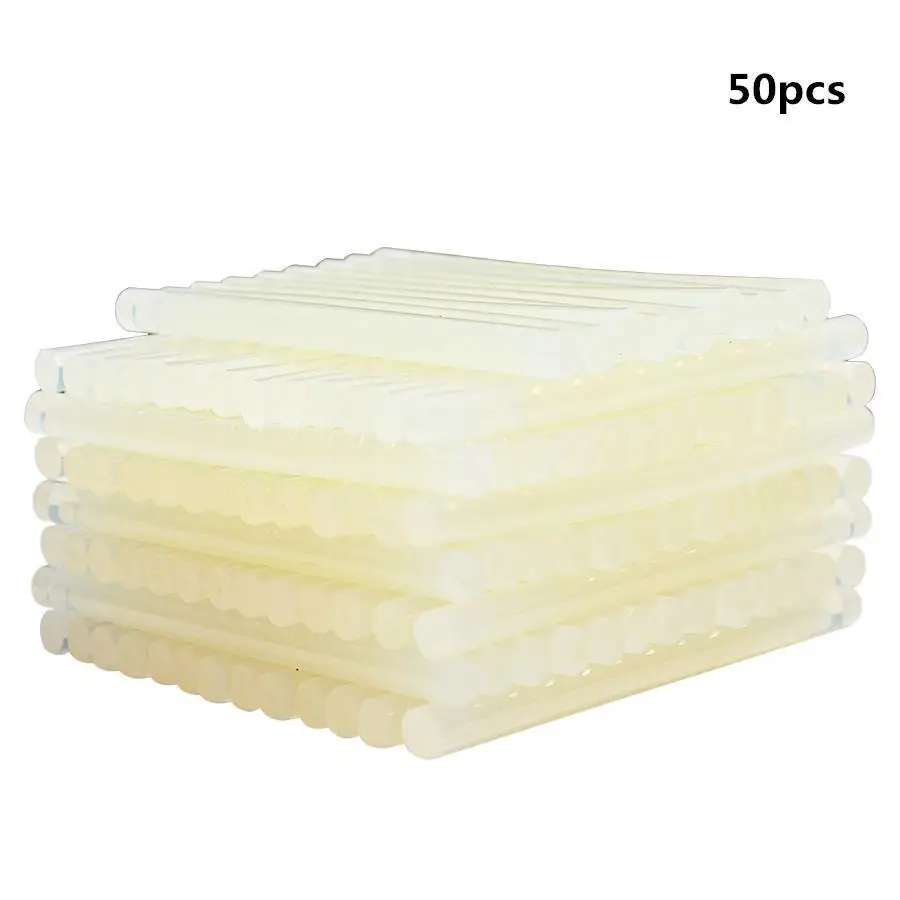 

Hot melt glue gun glue stick 50 pieces / set 7 mm x 190 mm plastic transparent stick glue gun household electric tool accessorie
