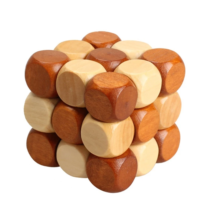 Dragon Tail Style Rubber Wood Adult Children Intelligence Puzzle Lock Toy     YJS Dropship