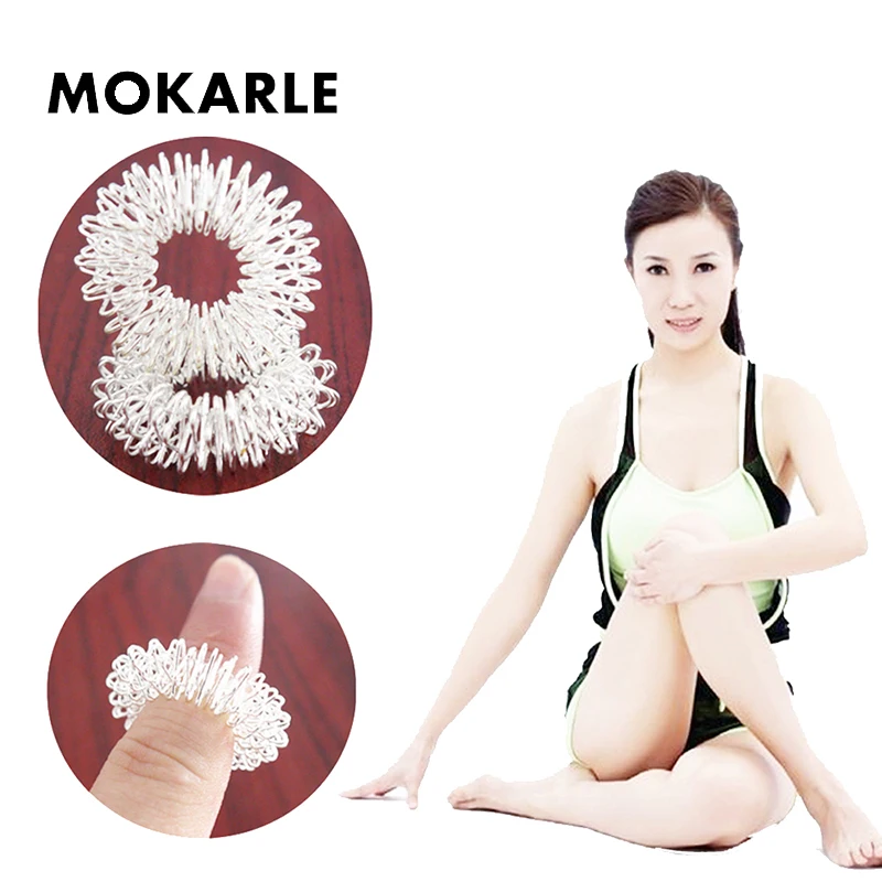 5Pcs Glod Finger Massager Hand Ring Acupuncture Steel Massages For Body Relaxation Tens Stress Relief Health Care Massage Tools