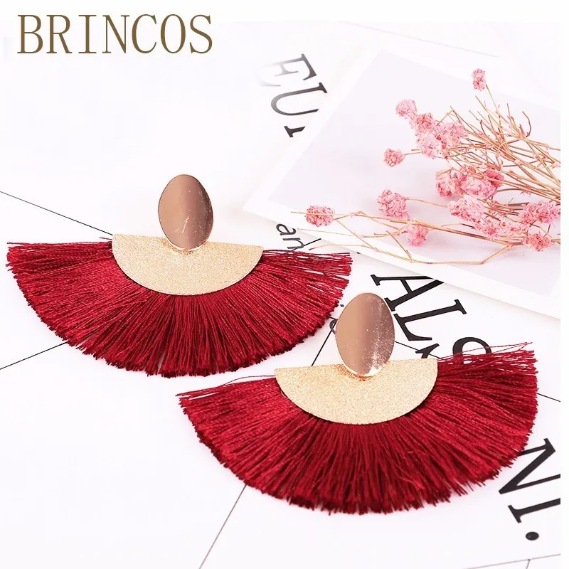 

Tassel earrings Bohemian lady gift retro long paragraph big gold fashion jewelry dream catcher drape statement 2019 jewelry cc