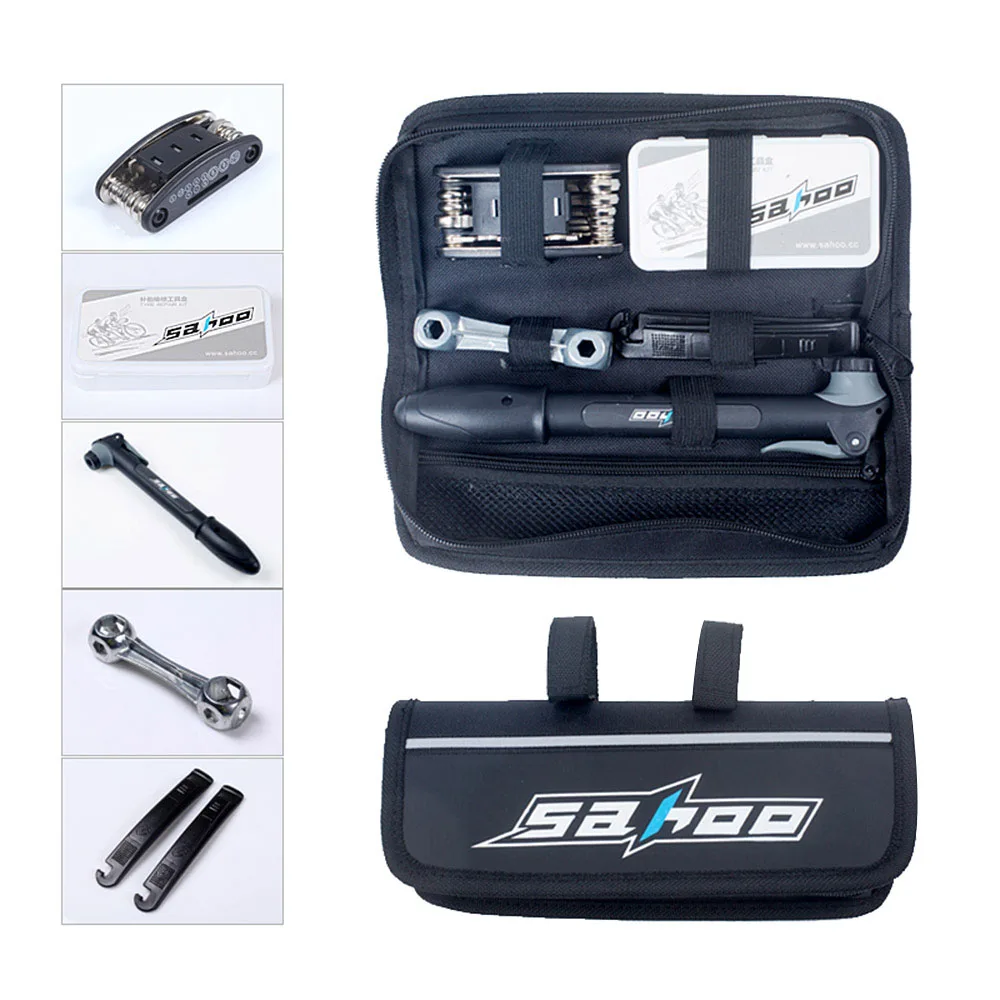 cheap Cycling Tire Repair Kit For Bicycle 16 in 1 Bicycle Multi Tool Set Kits MTB Mountain Road Bike Tool With Portable Mini Pump