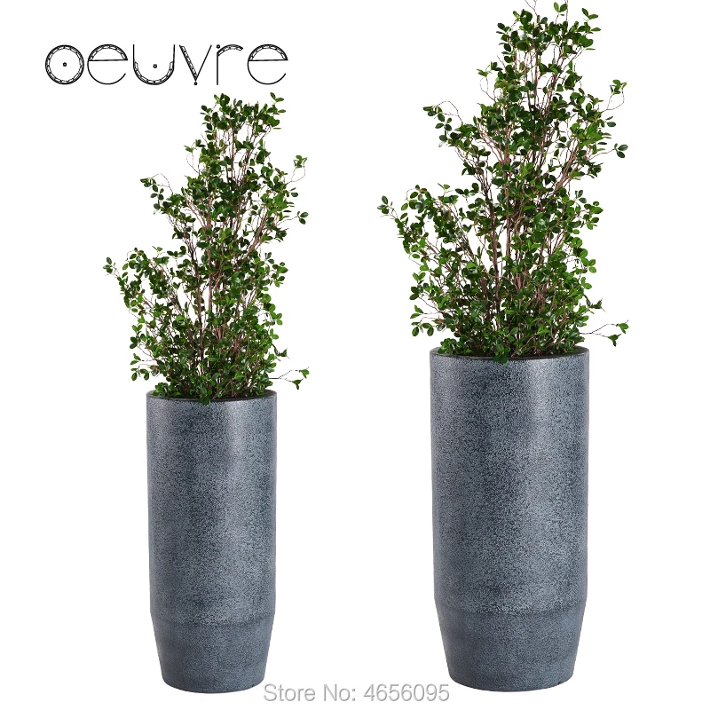 

oeuvre creative art floor large flower pot Modern minimalist Floor Boughpot concave surface simulation cement planter
