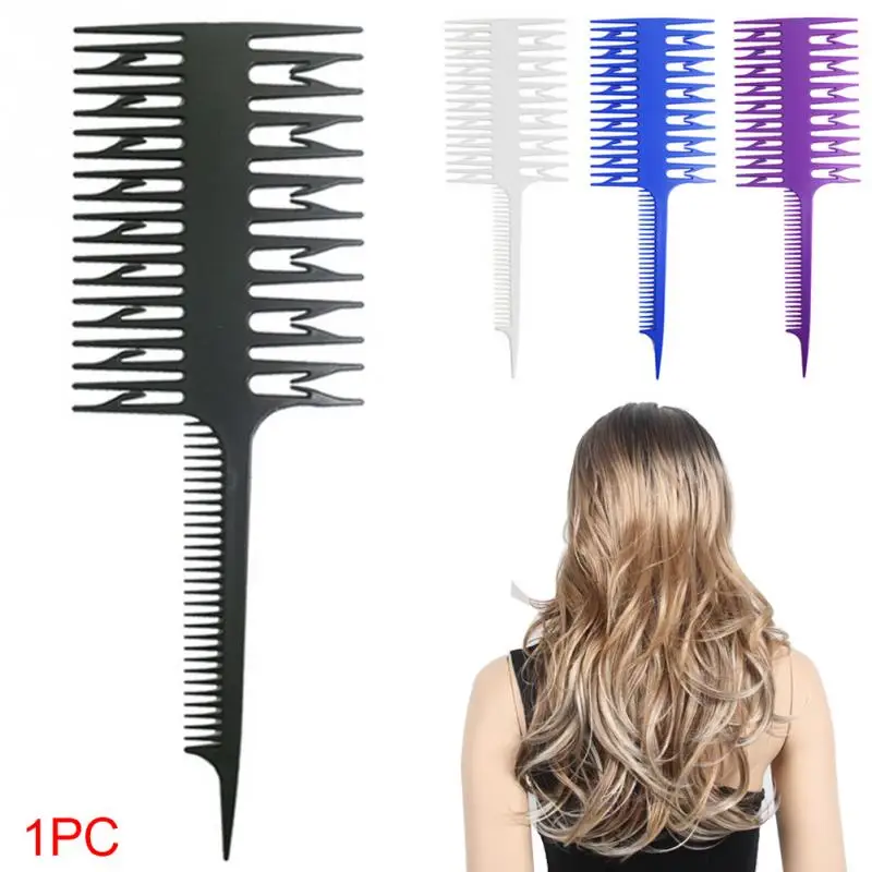 Pro салон Двусторонняя большой зуб расчески Парикмахерская крашение резки рыбья