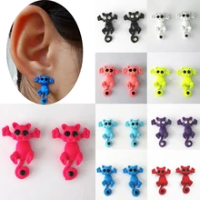 Панк серьги пирсинг уха мультфильм ювелирные изделия кошка шпильки серьги 3D животное преувеличенные женские милые