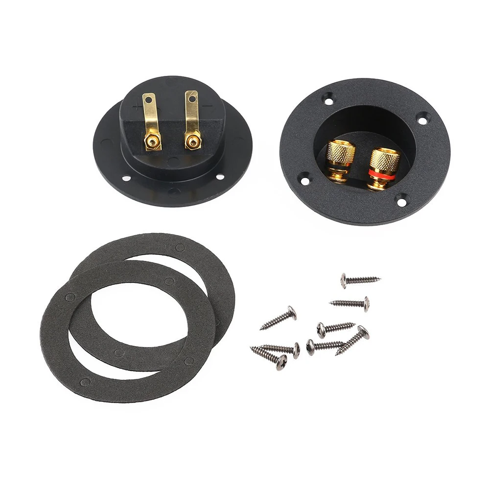 

BMBY-DIY Home Car Stereo Screw Cup Connectors Subwoofer Plugs 2-Way Speaker Box Terminal Binding Post, Pack of 2 Black