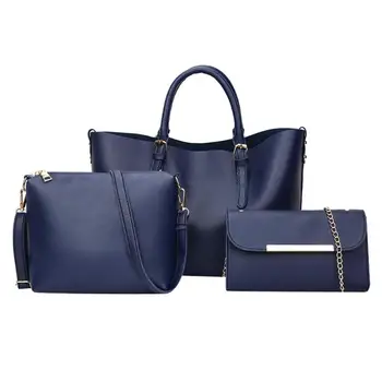 

3pcs/Set Women Shoulder Bag Leather Chain Crossbody Messenger Tote Handbags Ladies Portable Shoulder Bag Office Ladies Hobos Bag