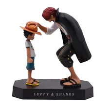 15 cm Hot Toy Anime One Piece Pirates Shanks Luffy Figure PVC Action Figure Collectible Model Christmas Gift Toys For Children anime one piece figure one of the four kings shanks pvc action figure collection model toy